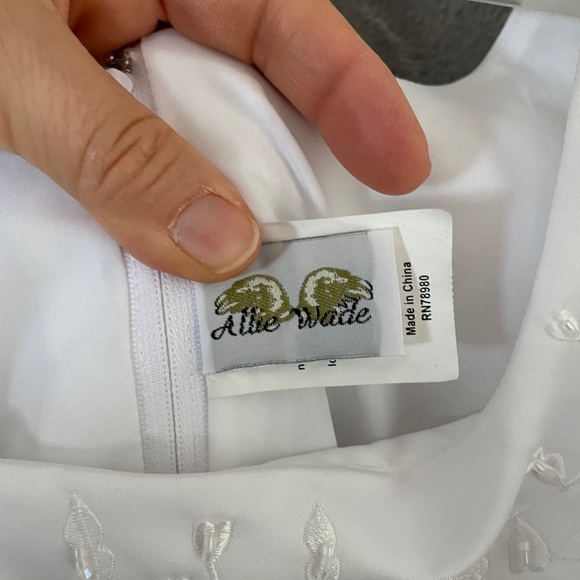 Allie Wade white girls formal dress - Picture 4 of 6